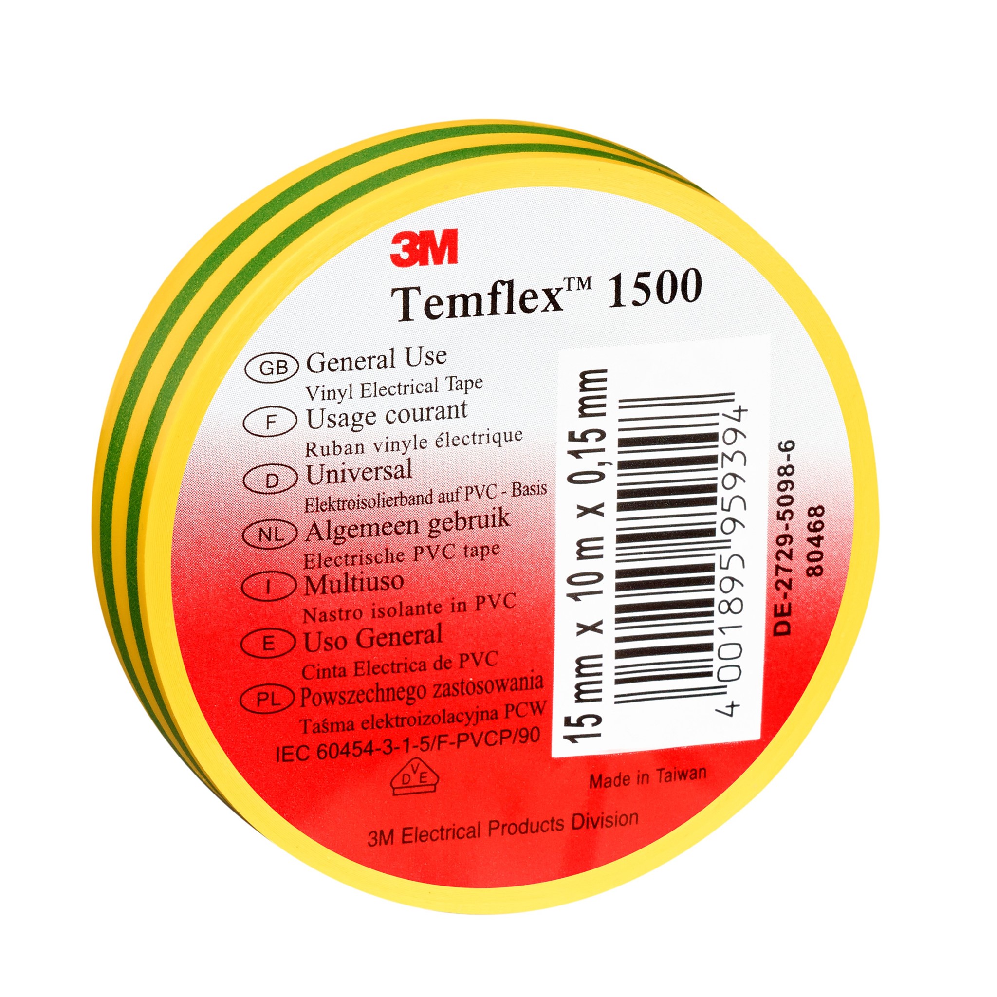 Picture of 3M™ Temflex™ 1500 Vinyl-Elektro-Isolierband 15 mm Breite 