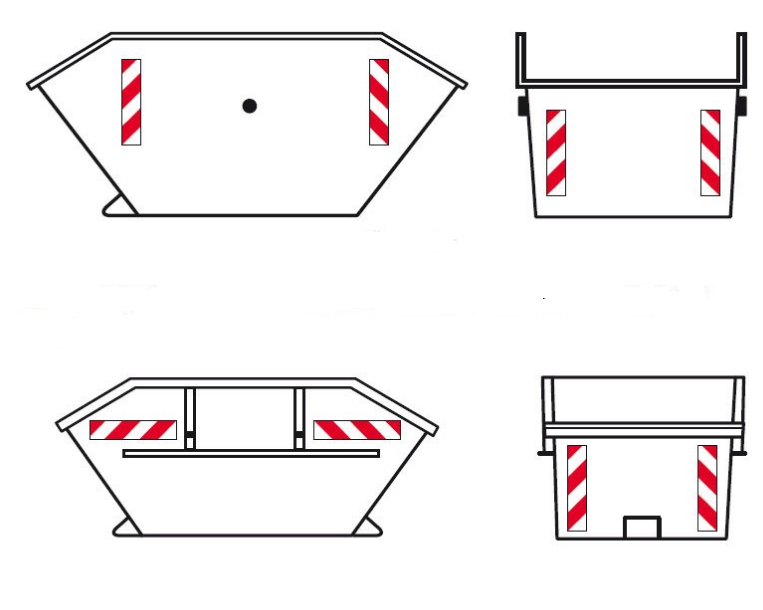 Container-Warnmarkierung Rot/Weiß